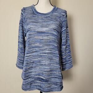 NWT John Paul Richard Size L Open Knit Pullover Tunic Sweater Scoop Neck